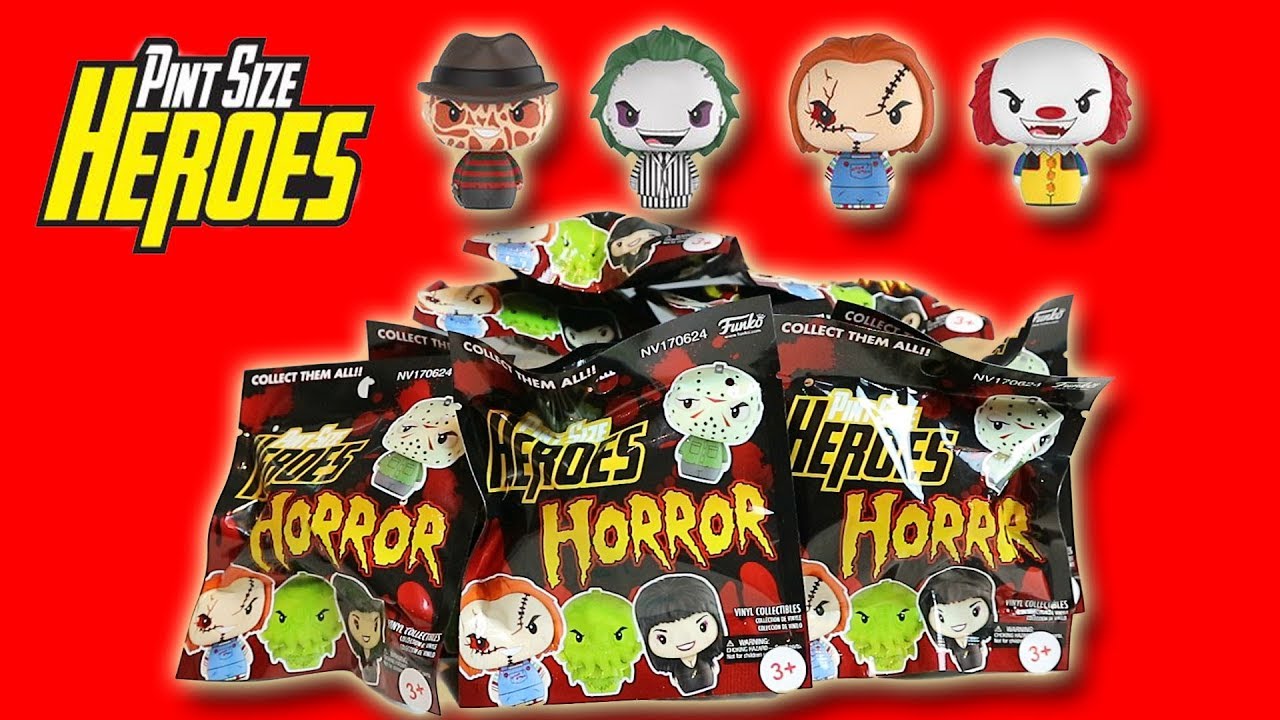 PINT SIZE HEROES - HORROR - BLIND BAGS OPENING | Little Kelly & Friends ToysReview for Kids