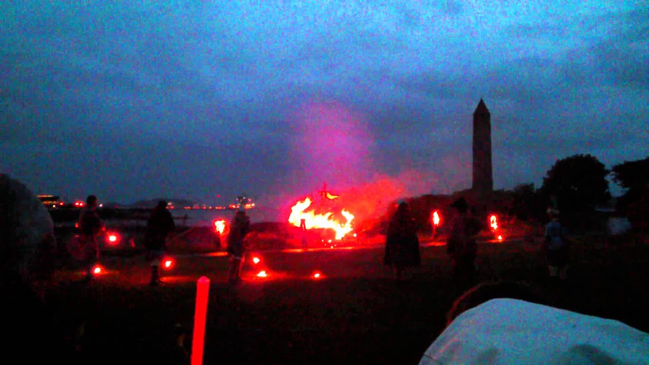 largs viking festival - burning of the viking ship - youtube
