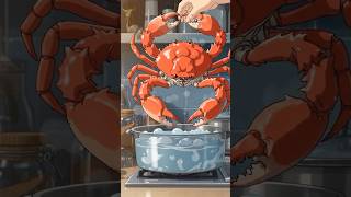 Giant Crab Ramen Noodle bowl recipe| Anime Cooking Spicy Chili Finish #howtocook #crab #noodles
