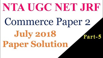 NTA UGC NET || Commerce July 2018 Part 5