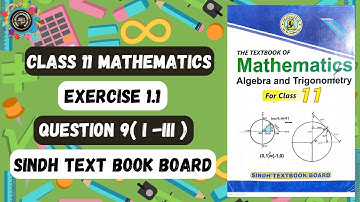 Exercise 1.1 Q9 (i -iii)  | Class 11  New Maths | Sindh Board | Unit 1 - Complex Numbers | #Class XI