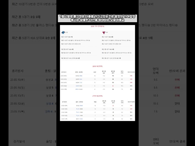 5월17일 KBO 삼성 vs 기아 크보 스포츠 토토 분석 가즈아~! 프로토픽 class=