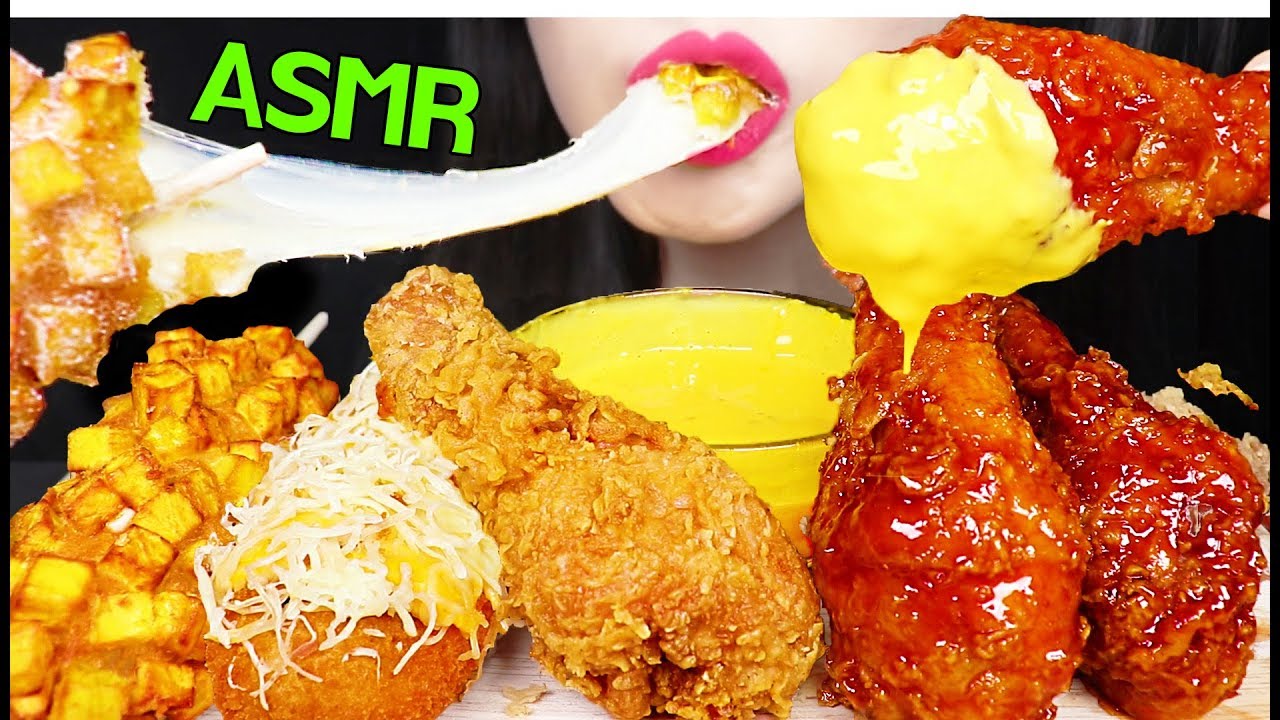ASMR CHEESY CORN DOGS, CHICKEN 따따블 치즈 핫도그, 양념 치킨 닭다리 먹방 (EATING SOUNDS) NO TALKING MUKBANG