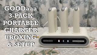 GOODaaa 3 Pack Portable Charger Unboxing & Setup | 10,000mAh Power Banks with Charging Dock