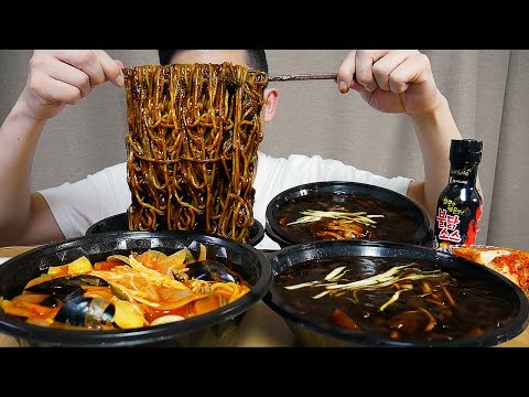 짜장면3그릇과 짬뽕 1그릇 후다닥 먹방 BLACK <strong>BEAN</strong> NOODLES &amp;amp; JJAMPPONG ASMR EATING <strong>SHOW</strong>