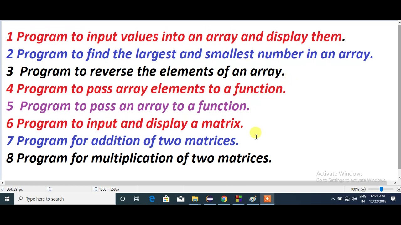 Array All basic program ! Data Structure - YouTube