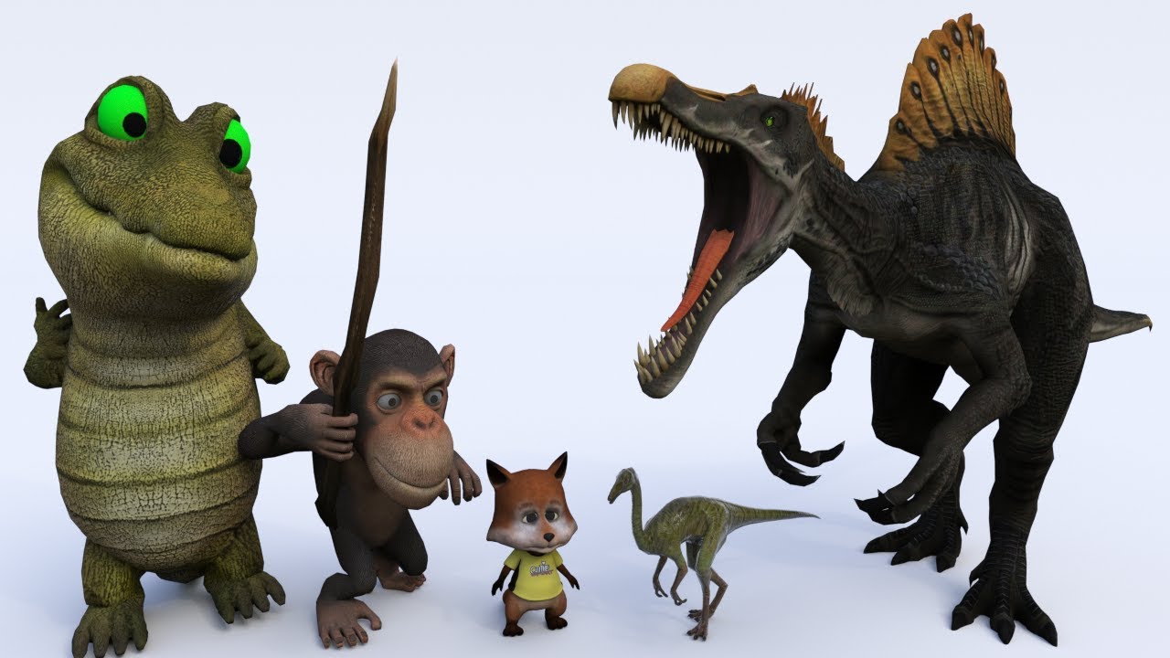 Мультики про динозавров для детей и крокодила,обезьянку и маленькую ...