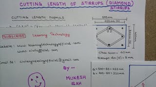 How To Calculate Cutting Length Of Diamond Stirrups In Column