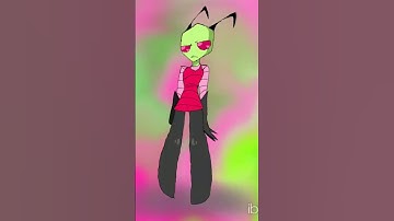 Drawing #invaderzim in my style (⁠☆⁠▽⁠☆⁠)