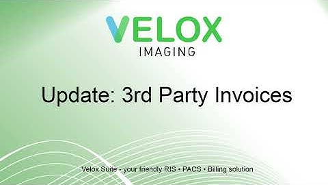 3rd Party Invoices Update Video