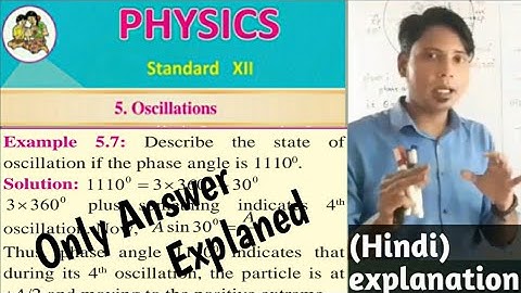 12 physics I Oscillation I Solved Example 5.7 / Describe the state of Oscillation if the phase angle