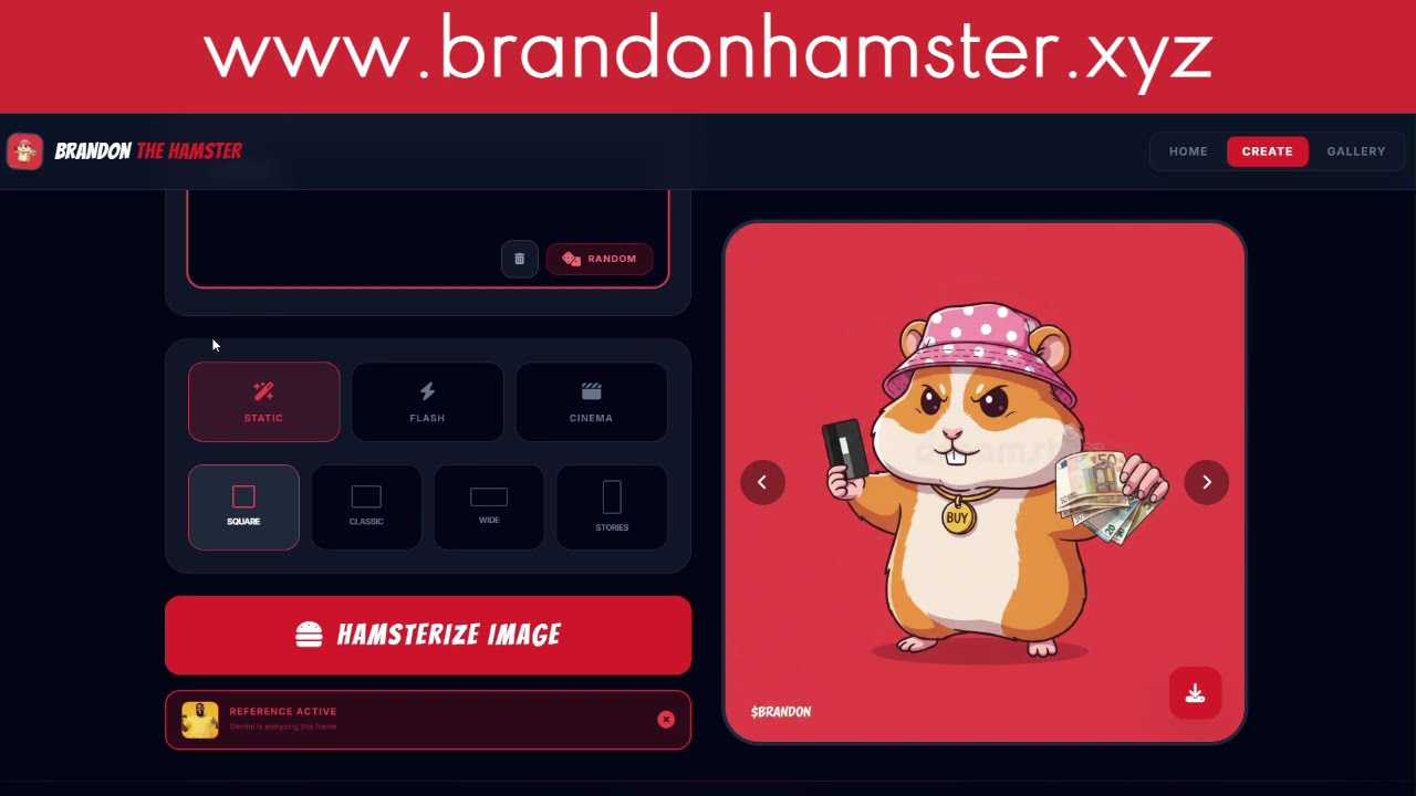 How to use Brandon hamster AI meme generator on AVAX