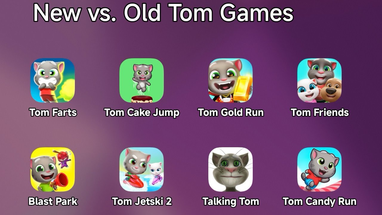Talking Tom Farts,Tom Cake Jump,Tom Gold Run,My Talking Tom