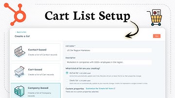 How To Create HubSpot Cart lists (Simple List Creation)