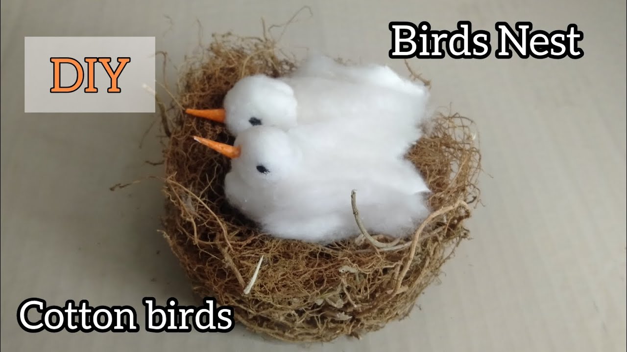 DIY | Birds nest making idea | Cotton Birds | Craft - YouTube