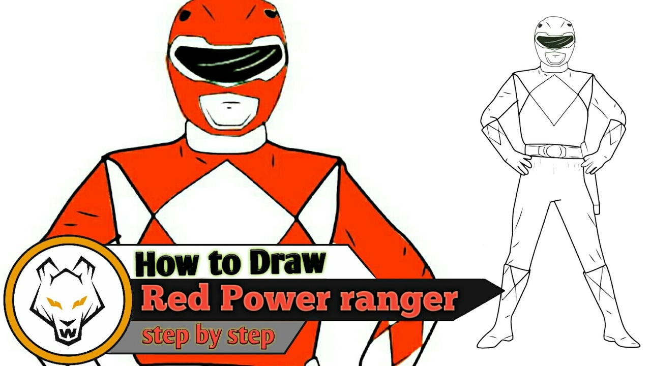 Red Power ranger step by step drawing  just 10 steps  YouTube