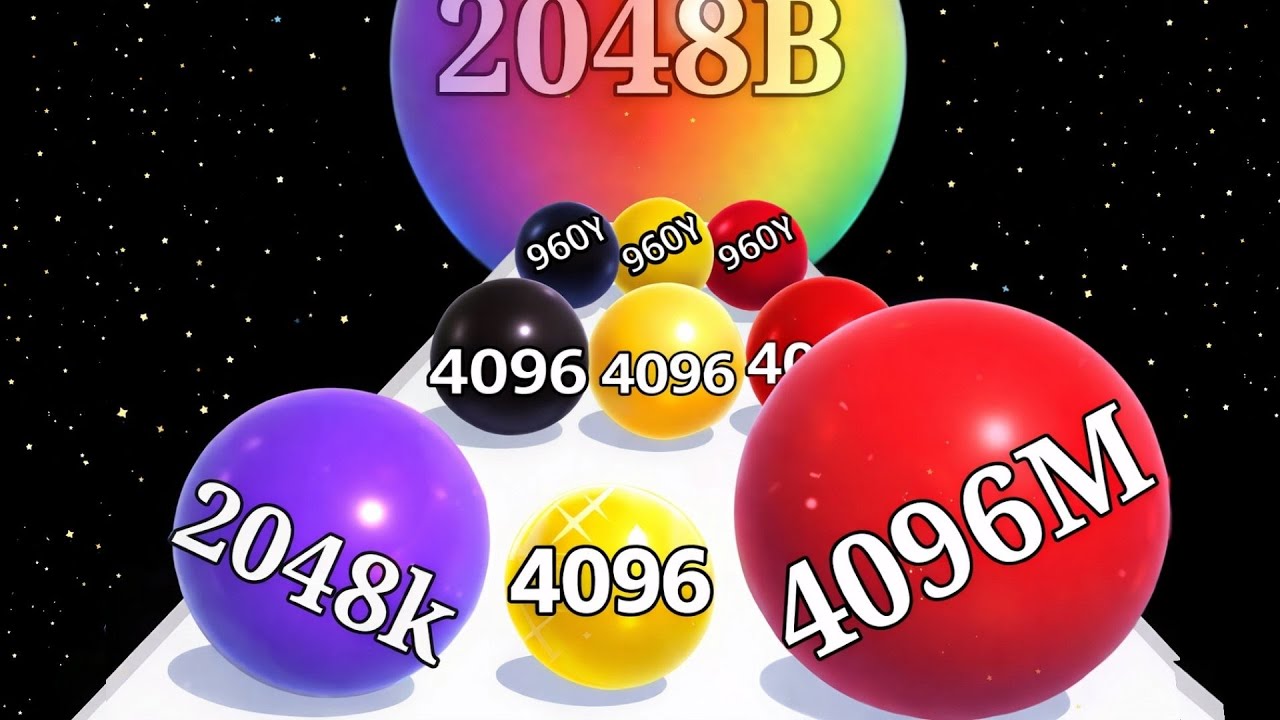 🔴 BALL RUN Infinity 2048, 4096k, 3333M...9999 Q 🆚 Huggy Story - Huggy Wuggy 2048 Gameplay part 23