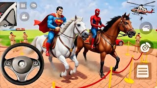 🔥Spider-Man & Super🦸hero Buys a New White Horse🐴 Indian Thieft Auto Simulator Game & Mafia Car🎉 screenshot 1
