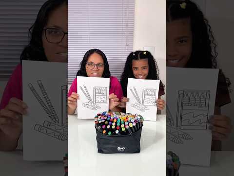 QUEM PINTAR A MELHOR CAIXA DE LÁPIS DE COR COM 3 CORES, VENCE!! #shorts