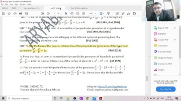 UPSC 2020 ANALYTIC GEOMETRY ANALYSIS