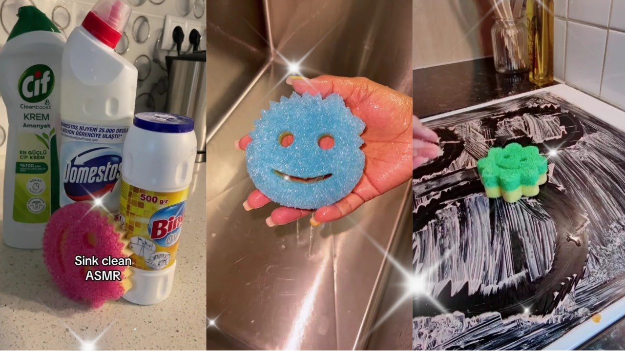 14 Minutes Of Cleaning Tiktoks Asmr 🧼🔊 4 I Sink clean ASMR YouTube