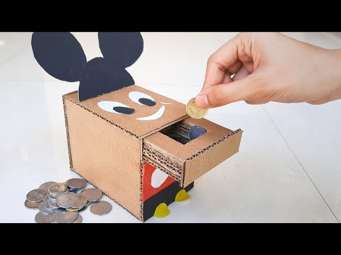 How To Make Coin Bank Box from Cardboard - YouTube