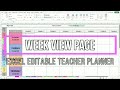 Editing the week view horizontal  vertical  3  editable excel teacher planner