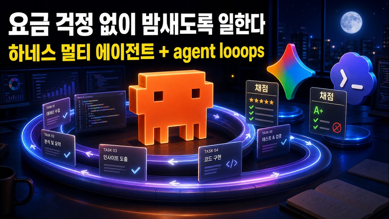 클로드·코덱스·제미나이로 동시에 에이전트 루프 — 한 모델이 만들고 다른 모델이 채점합니다 — Transcript