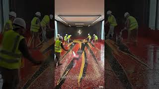 🔥 FERRARI GARAGE TRANSFORMATION — INSANE EPOXY FLOOR 🔥#ferrari #luxurygarage #garagegoals #supercar