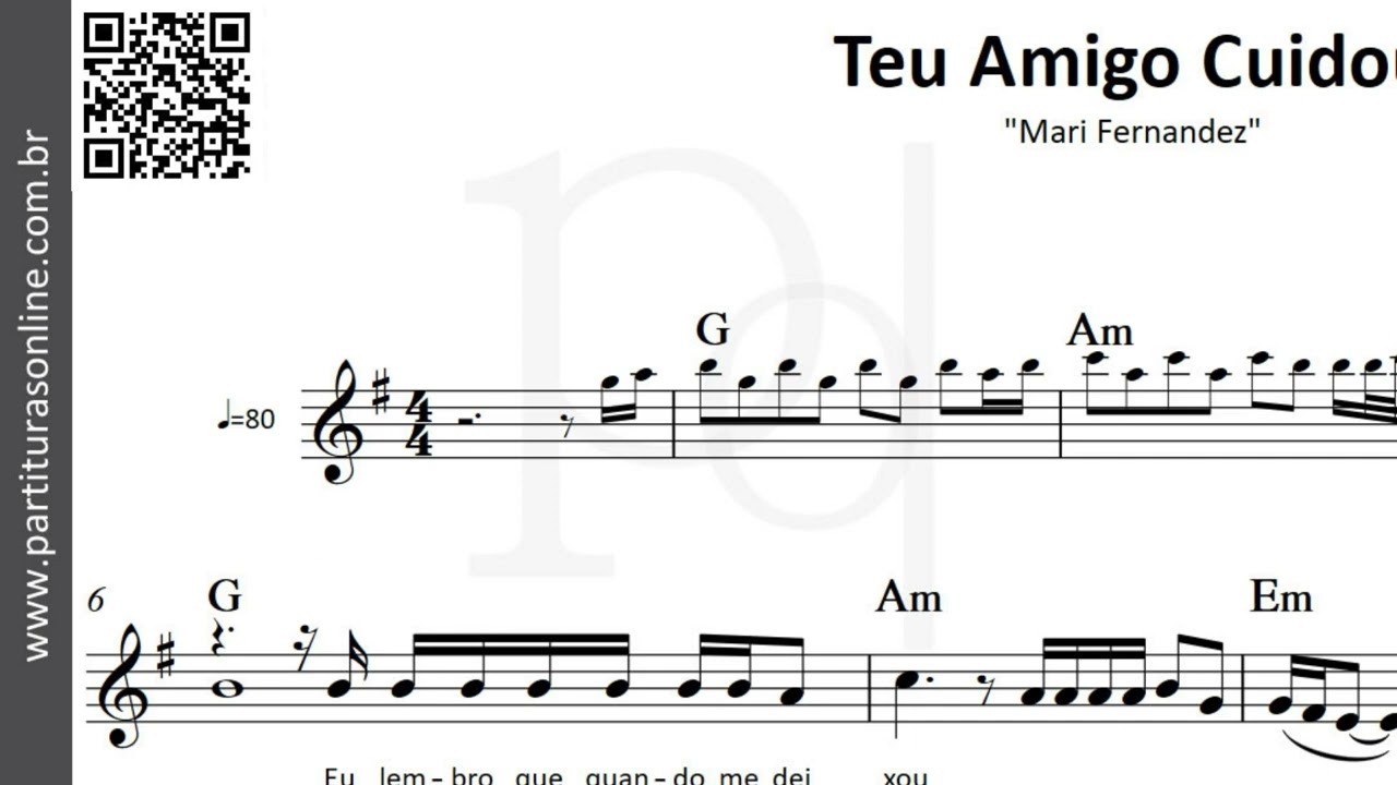 Teu Amigo Cuidou ♪ Mari Fernandez Partitura YouTube