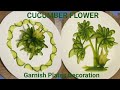How to make Cucumber Flower Garnish- Vegetable Plates Decoration (PART2)