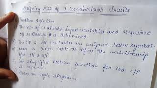Designing steps of a combinational circuits
