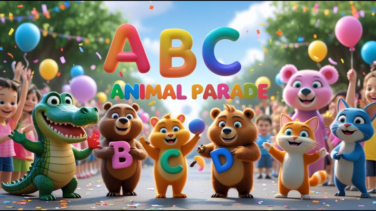ABC Animal Parade | Learn Alphabets with Cute Animals for Kids | Fun ...