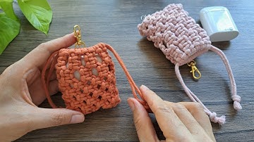 DIY Macrame Mini Pouch Keychain | Drawstring Pouch | Chompu Macrame