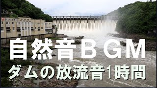 【眠れない時に聞く音】ダム放流音・BGM・「ダムの放流音でリラックス・BGMにも使えます」木曽川大井ダム（関西電力）でリラックス出来る1時間。VRマイク録音、高音質、自然音「ヘッドホン視聴可」