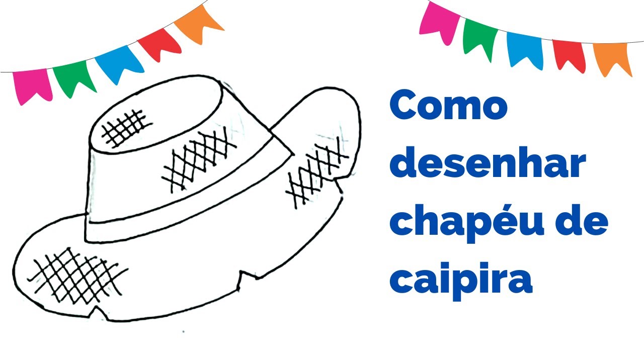 Chapeu De Festa Junina Para Colorir - BRAINCP