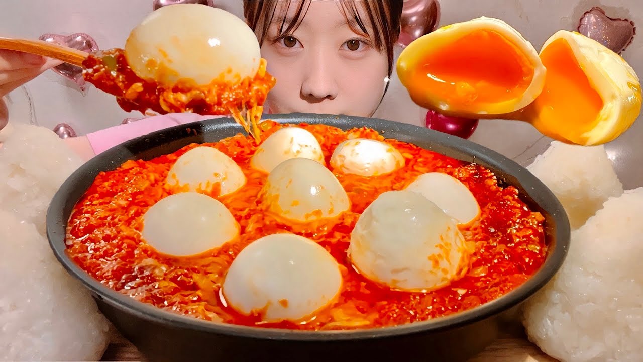 ASMR Вареные яйца в аду【русские субтитры】【Mukbang/ Eating Sounds】