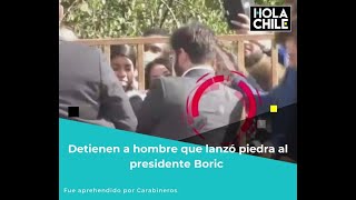 Detienen a hombre que lanzó piedra a presidente Boric reclamando por quinto retiro