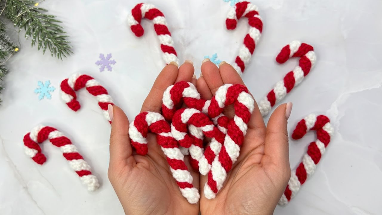 WOW Easy Crochet a Christmas Candy Cane - Christmas Crochet Tutorial ...