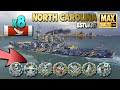 Battleship North Carolina: 8 ships destroyed - World of Warships