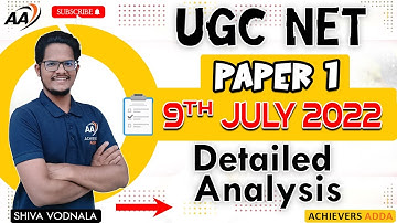 UGC NET 2022 Paper 1 Analysis | 9th July 2022 | #AchieversAdda #ugcnetpaper1 #ugcnet2022