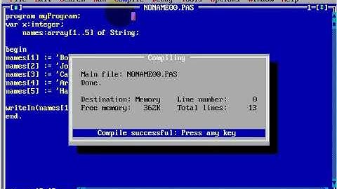 Turbo Pascal Programming  #43 Arrays