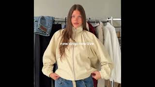 Drawstring Funnel Neck Jacket Soft Sand