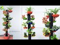 How To Make Beautiful Tower Flower Pot Stand Using Pvc Pipe/Tower Garden/ORGANIC GARDEN