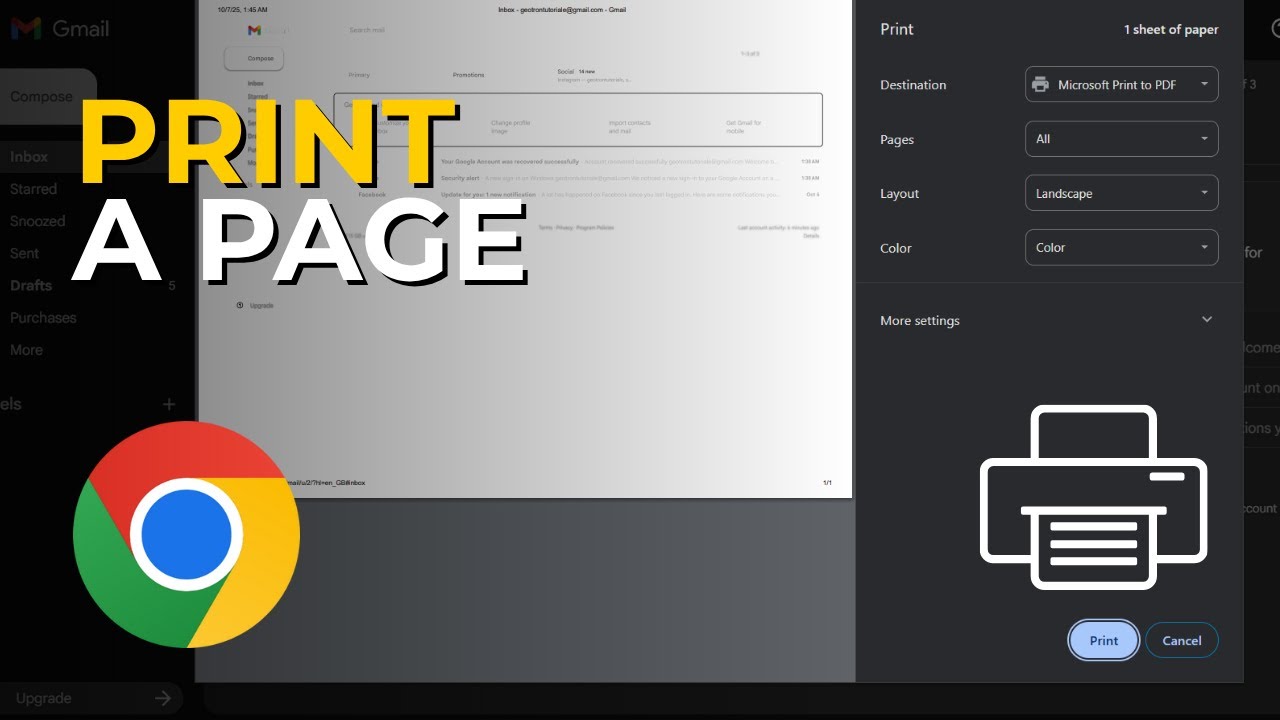 How to Print a Page in Chrome Browser - YouTube