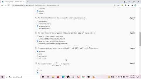 Control System assignment | Week 1| NPTEL 2021