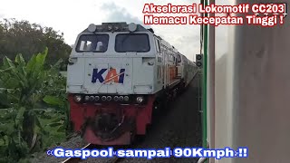 GAGAH | AKSELERASI LOKOMOTIF CC203 Di Pegunungan Ekstrim Ngebut Di Cikampek Sampai Dengan Karawang