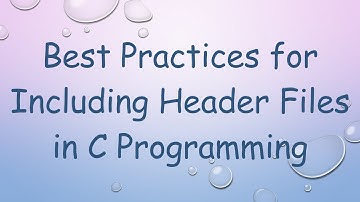 Best Practices for Including Header Files in C Programming