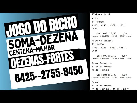 SOMA COMO ACERTAR DEZENA-CENTENA-MILHAR NO JOGO DO BICHO-FEDERAL-PT-RIO