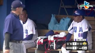 20140425-1 甲組春季聯賽 台灣電力vs國訓藍 5上 蔡智榆快腿偷上二壘避免封殺